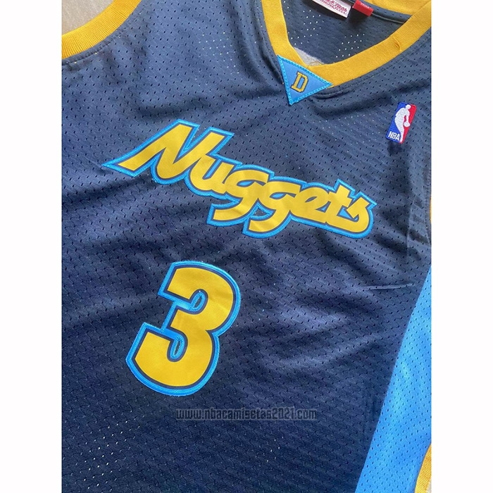 Camiseta Denver Nuggets Allen Iverson #3 Mitchell & Ness 2006-07 Azul2